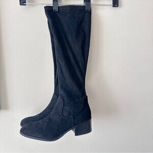 NEW Kenneth Cole Reaction Salt Stretch Knee High Black Textile Womens Boots Sz 7